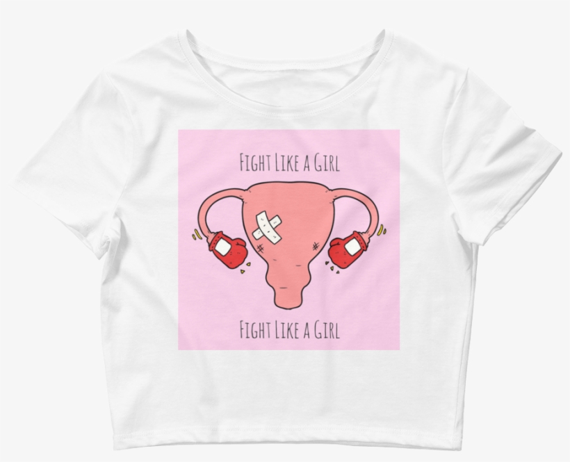 Fight Like A Girl White Crop Top, transparent png #2776464