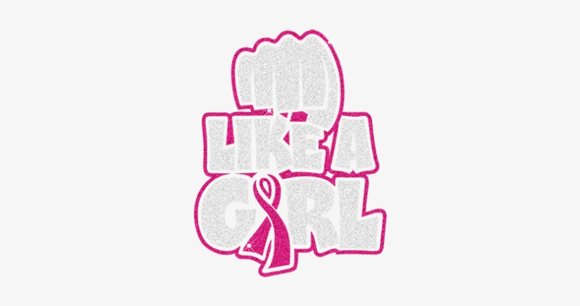 Fight Like A Girl, Ribbon Motif Design With Glitter, transparent png #2776564