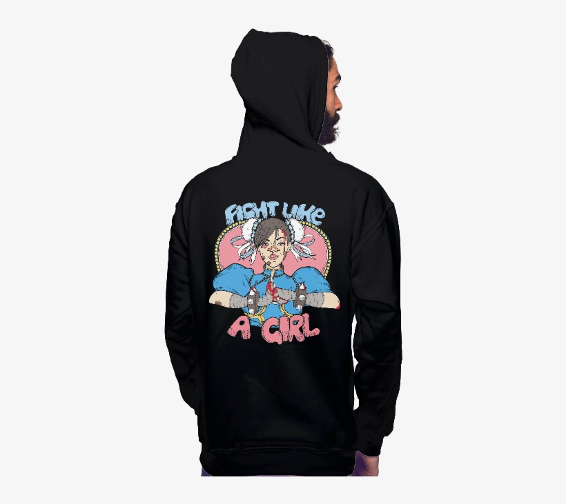 Fight Like A Girl - Doomguy Hoodie, transparent png #2776585