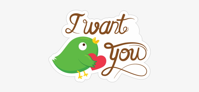 I Want You Birds Love Lovely Relationships Romantic - Love, transparent png #2776642