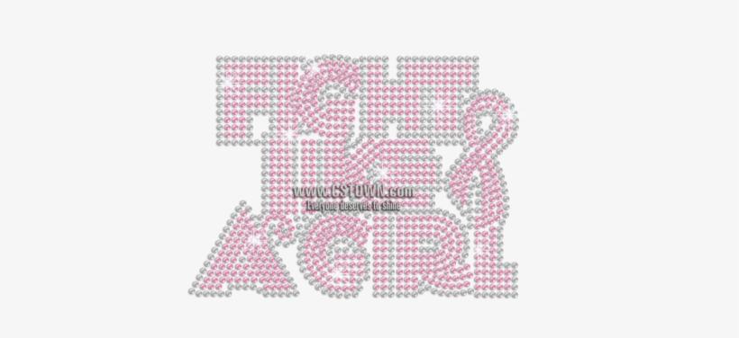 Fight Like A Girl & Pink Ribbon Hotfix Flatback Rhinestone - Hotfix, transparent png #2777019