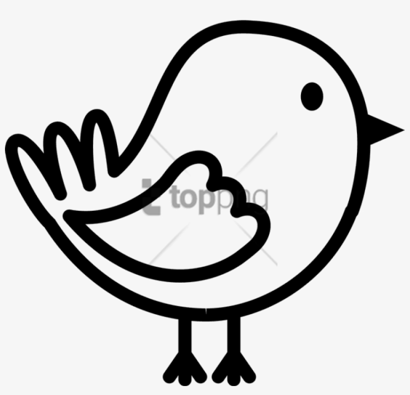 Bird Outline Rubber Stamp - Outline Image Of Bird - Free Transparent PNG  Download - PNGkey