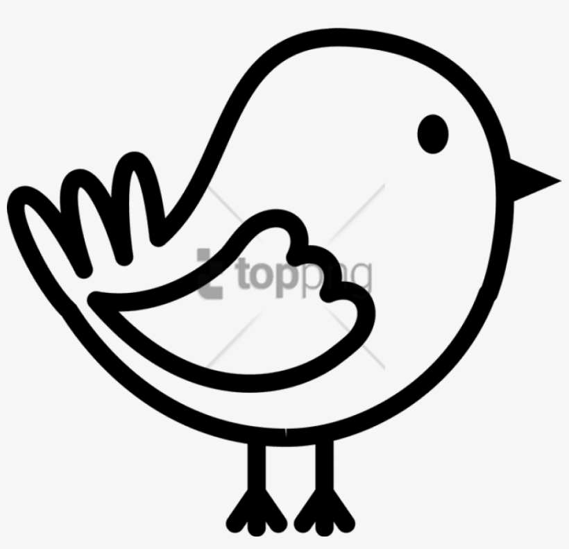 Bird Outline Rubber Stamp - Outline Image Of Bird, transparent png #2777051