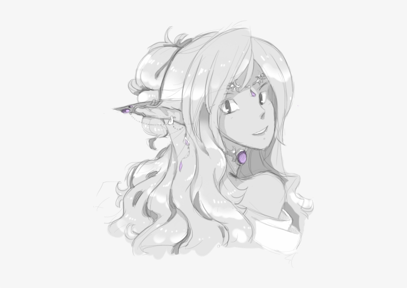 Elf Elf Girl Girl Elf Ears Long Hair Pretty Cute Kawaii - Cartoon, transparent png #2777307