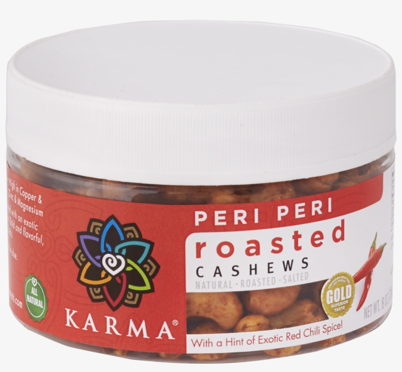 Peri Peri Roasted Cashews - Karma Cashews, Peri Peri, Roasted - 8 Oz, transparent png #2778043