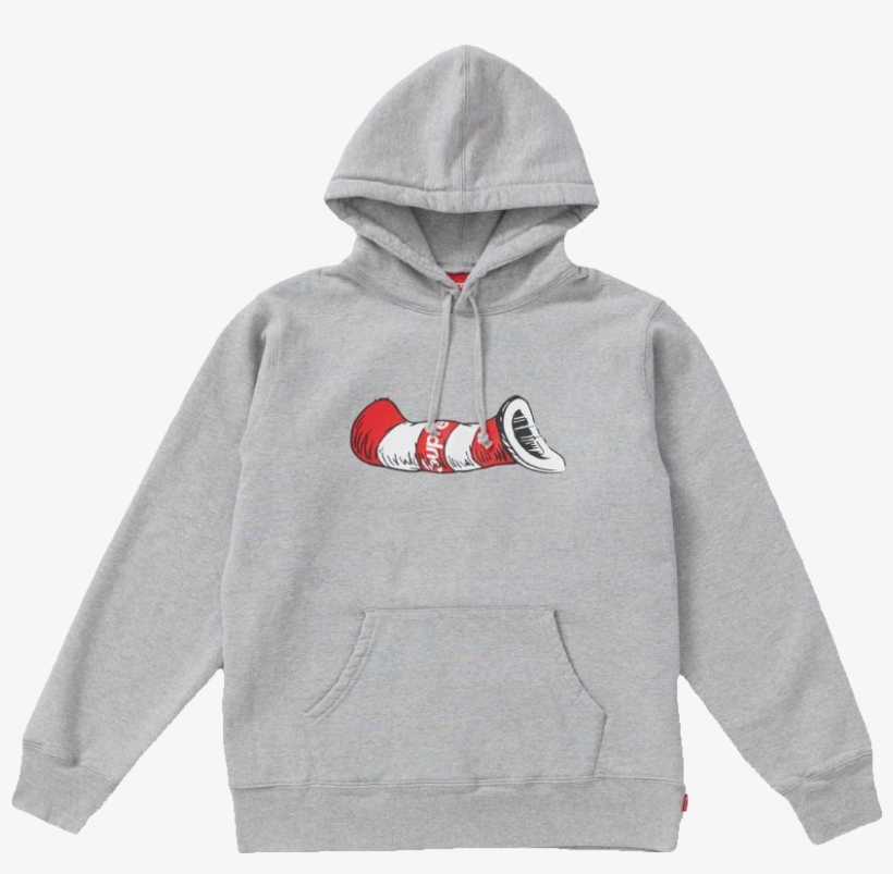 Seuss Cat In The Hat Hooded Sweatshirt - Supreme Box Logo Hoodie Png, transparent png #2779098