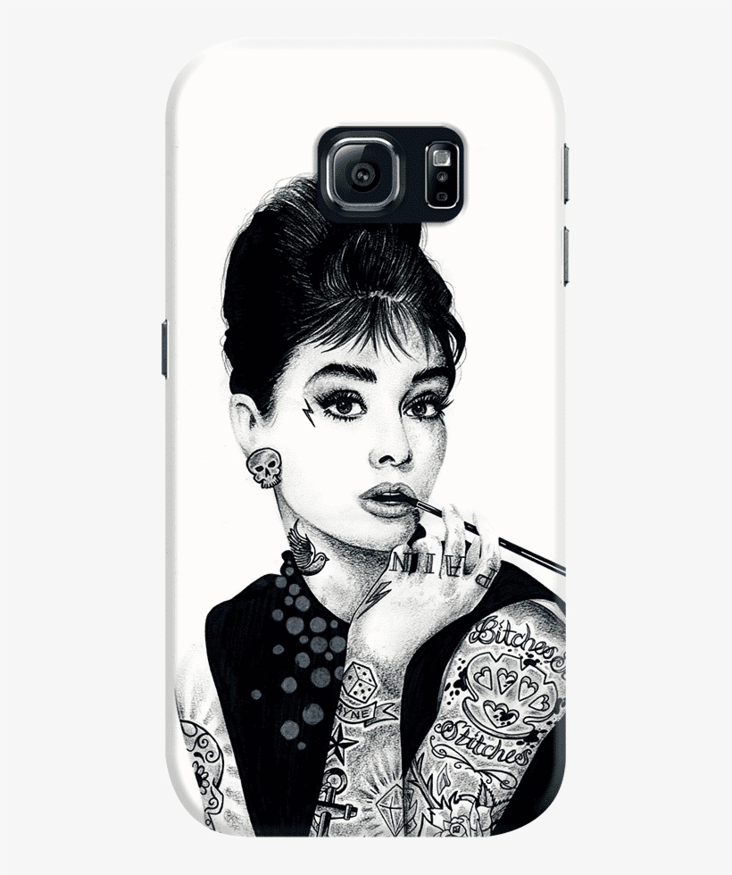 Dailyobjects Audrey Hepburn Inked Case For Samsung - Tattooed Audrey Hepburn Print, transparent png #2779303