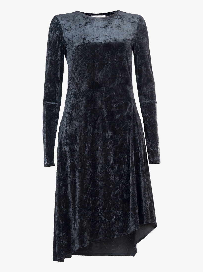 A-line Dress With Long Sleeves And Round Collar - Dress, transparent png #2780387