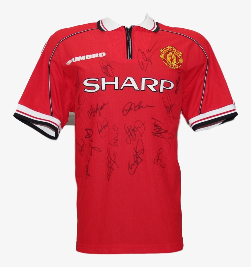 Manchester United Signed 1999 Treble Winning Jersey - Manchester United Kit 2001, transparent png #2780660