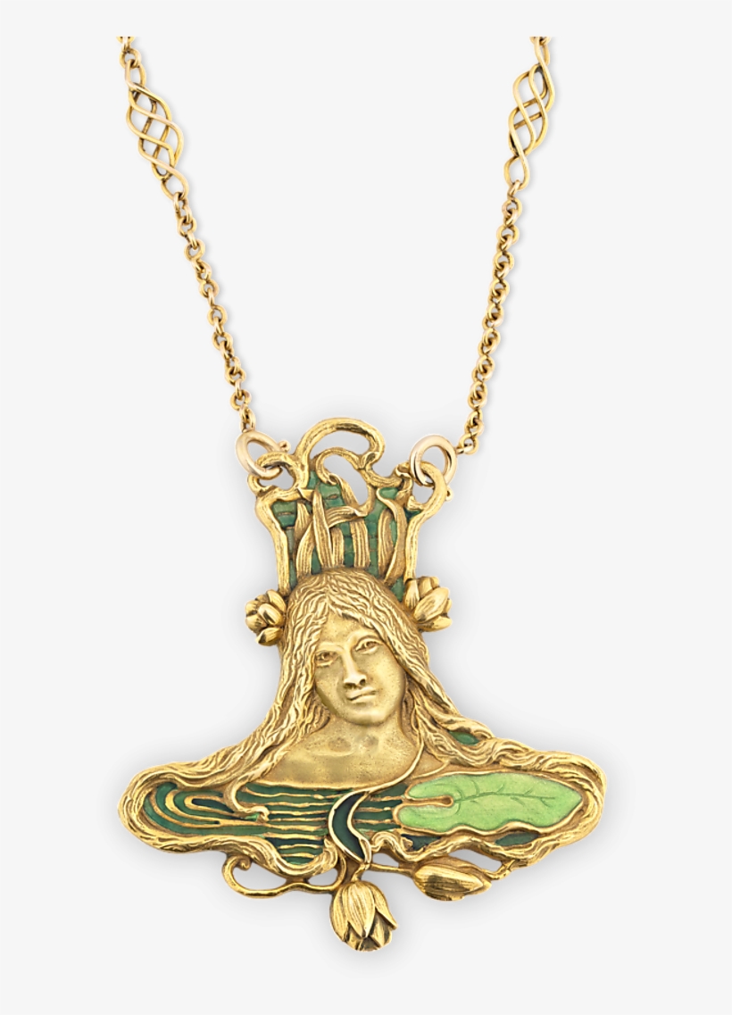 Art Nouveau Pendant And Chain, transparent png #2780902