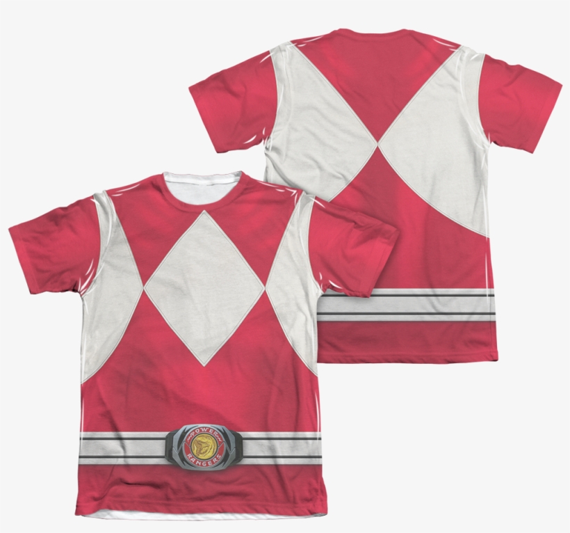 Order Mighty Morphin Power Rangers Red Ranger T-shirt - Camisetas Do Power Ranger, transparent png #2781153