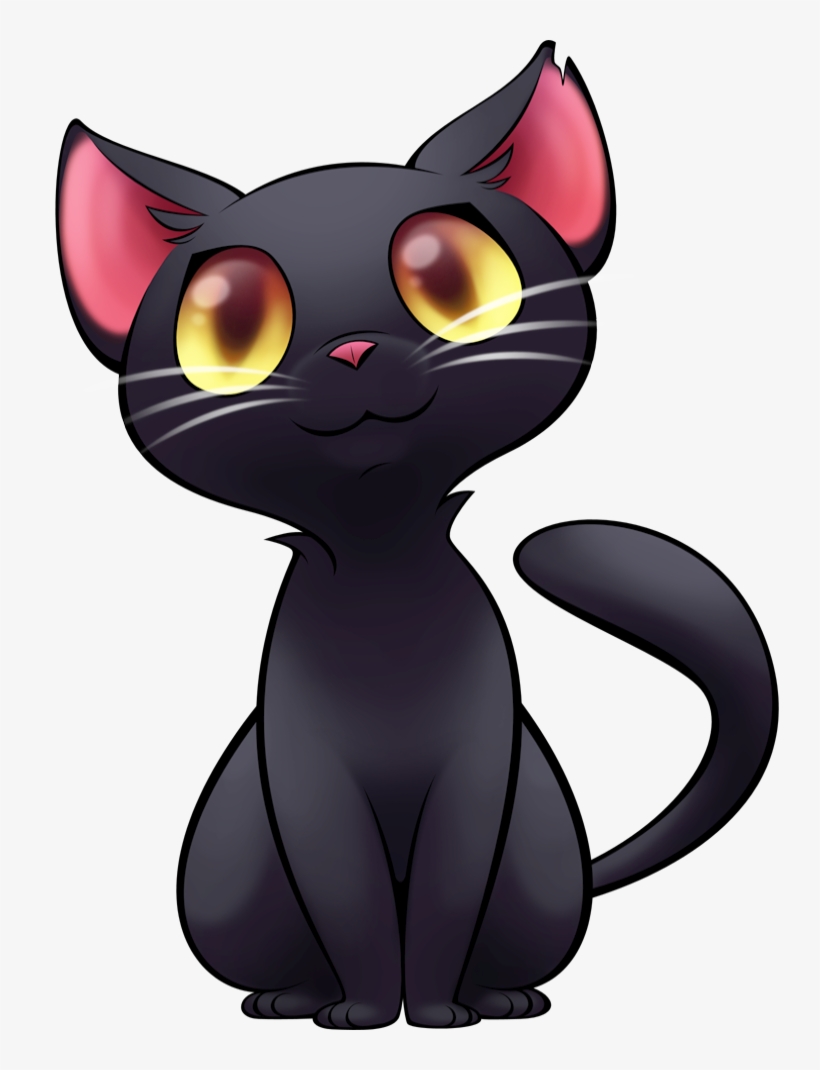 Black Cats And Halloween Black Cats Kamran Hooman - Cute Black Cat Cartoon  - Free Transparent PNG Download - PNGkey