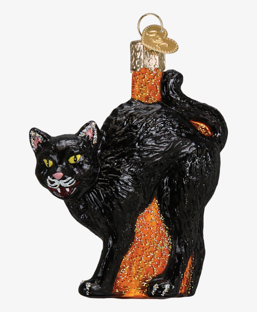 Glass Scaredy Cat Ornaments For Halloween - Old World Christmas Ornament - Scaredy Cat, transparent png #2781309