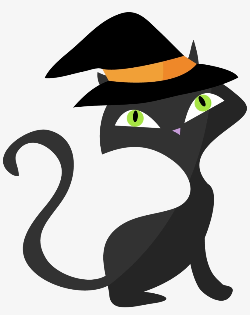 Halloween Cat Png Download - Draw A Witch's Cat, transparent png #2781455