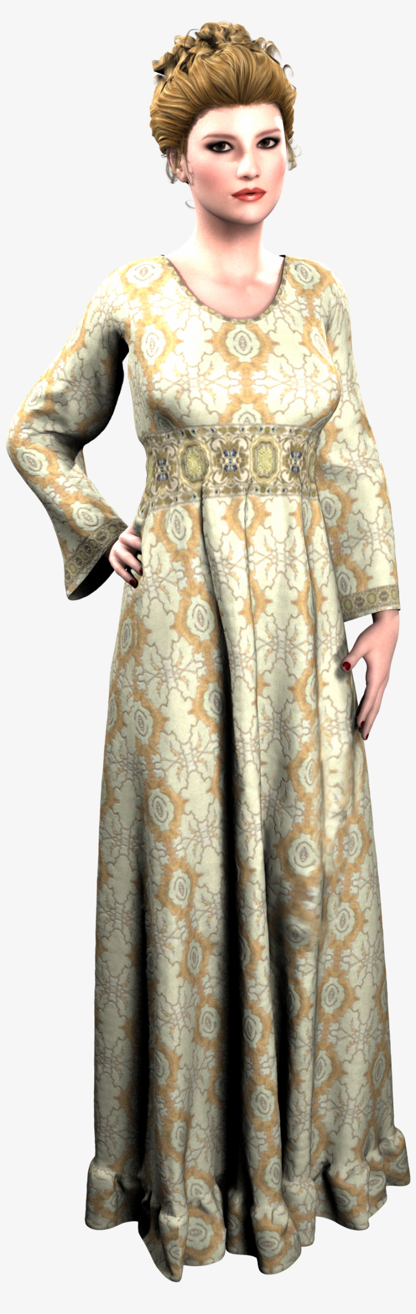 Vintage Woman Gown Old Romantic 977158 - Costume, transparent png #2781922