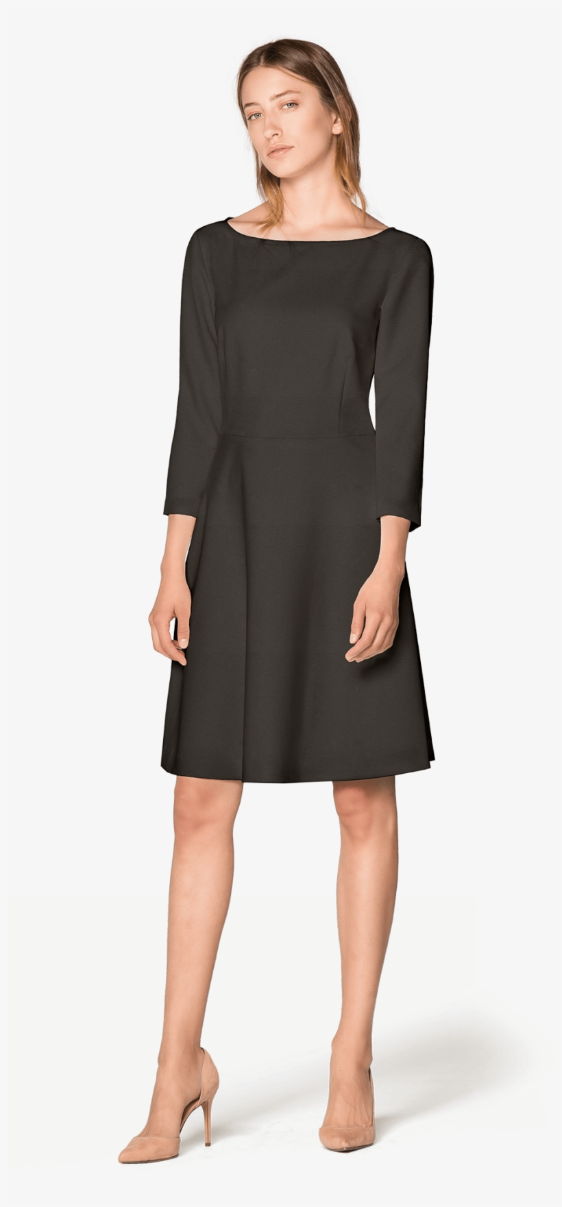 Fit And Flare Black Dress - Black Fit And Flare Dress, transparent png #2781962