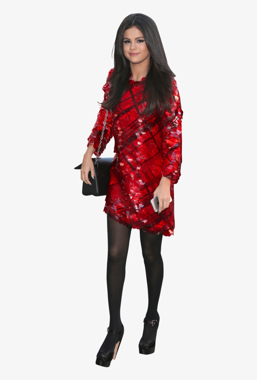 Free Png Selena Gomez In Red Dress And Black Pantyhose - Selena Gomez, transparent png #2782249