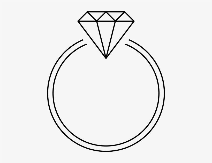 Ring, Diamond, Black, Transparent Background, Template - Ring Icon Transparent Background, transparent png #2782374