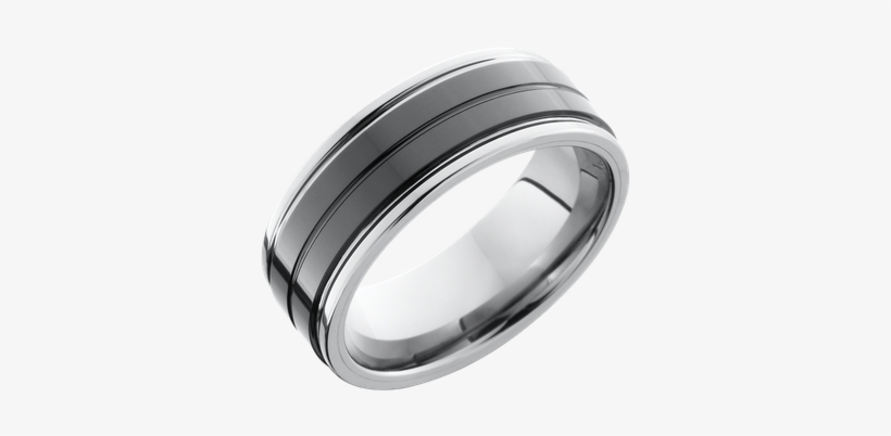 Ceramic & Tungsten - Cobalt Chrome Wedding Band Ring With Carbon Fiber, transparent png #2782629