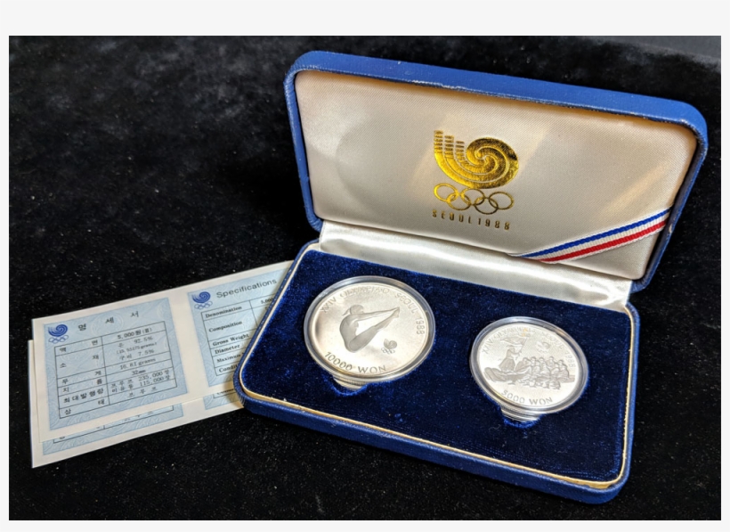 1988 Seoul Korea Olympic Games 2 Coin Silver Set - Silver, transparent png #2783495