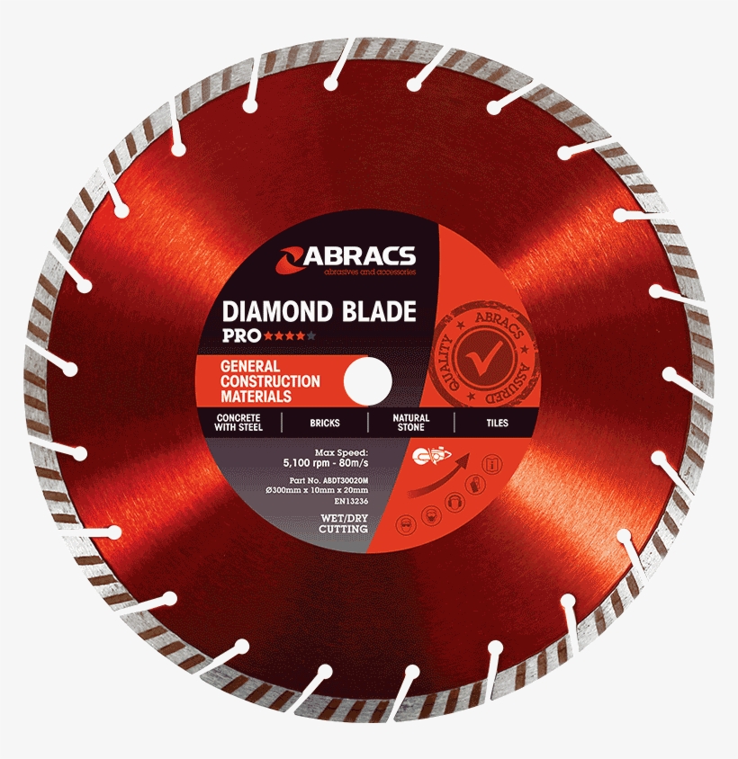 General Construction Materials Pro - Abracs 350mm Turbo Diamond Blade General Purpose, transparent png #2783821