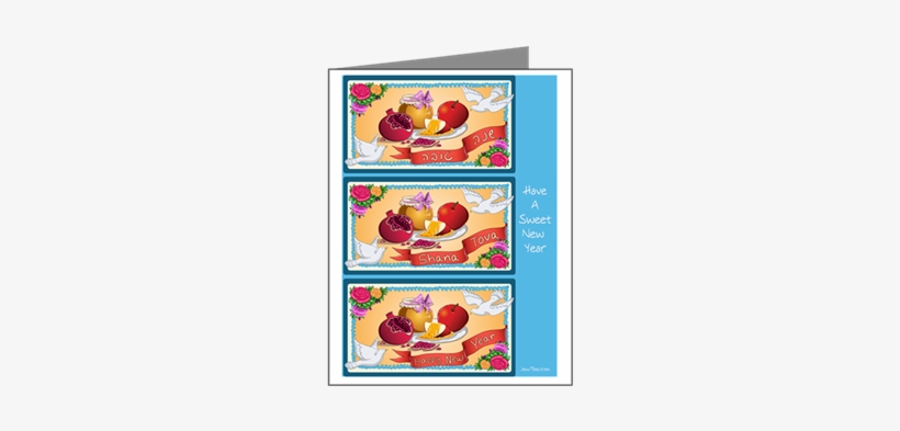 This Colorful Jewish New Year Card In Hebrew And English - Rosh Hashanah, transparent png #2784149