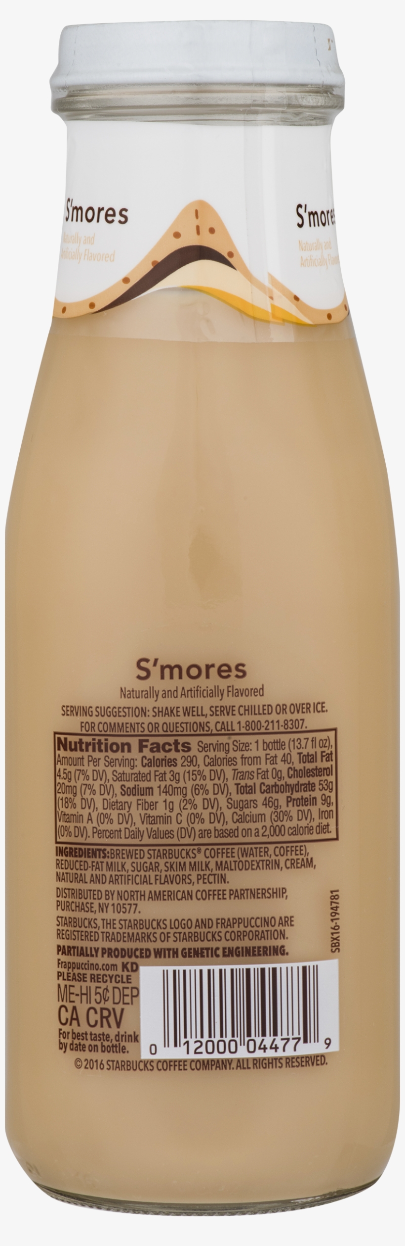 Starbucks Frappuccino Glass Bottle Nutrition, transparent png #2784472