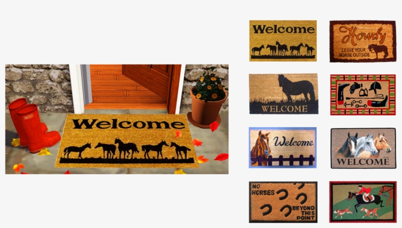 Small Equestrian Door Mat Set - Sims 4 Cc Welcome Mat, transparent png #2784563