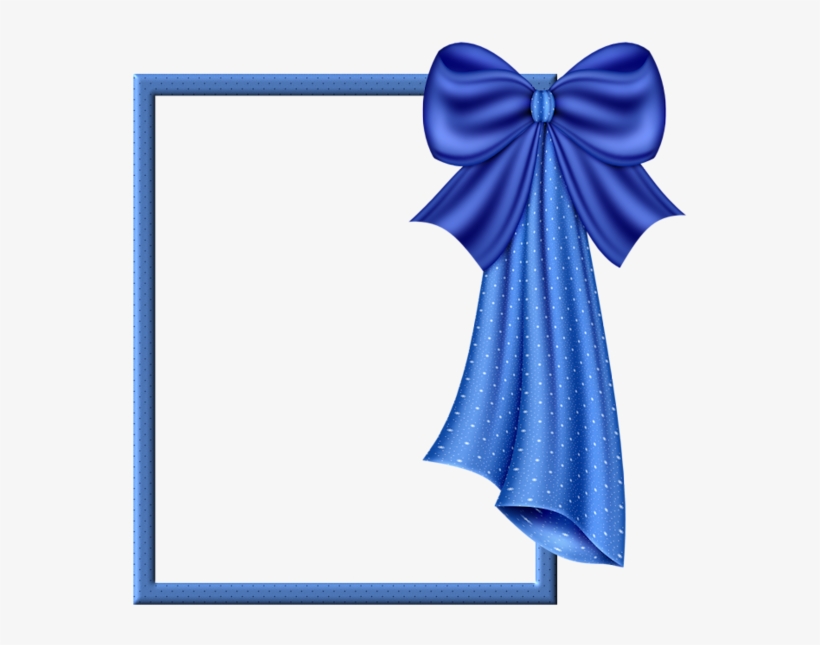 Blue Transparent Frame With Big Blue Bow - Beautiful Blue Borders And Frames, transparent png #2784744