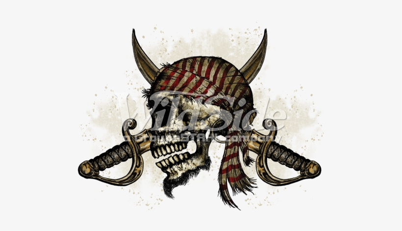 Pirate Skull With Bandana, transparent png #2784838