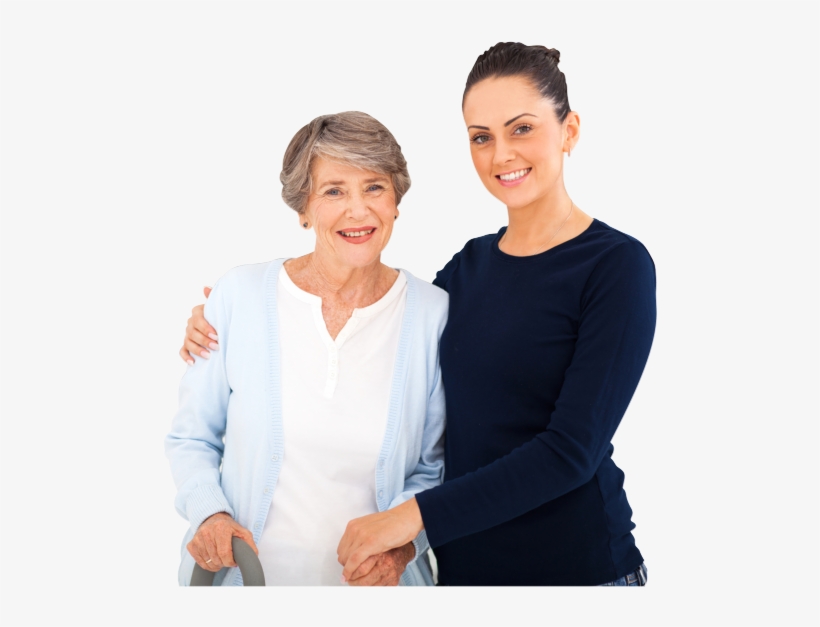 Old Woman With Her Caregiver - Elderly Care Png, transparent png #2785406