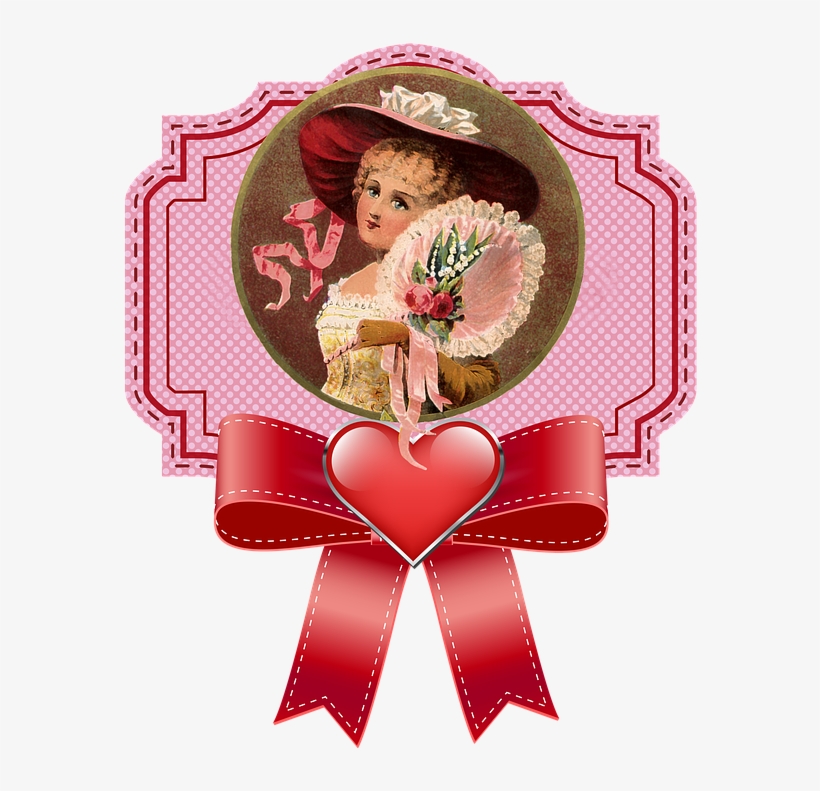 Woman, Label, Rosa, Vintage, 1920, Lady, Old, Girl - Illustration, transparent png #2785492