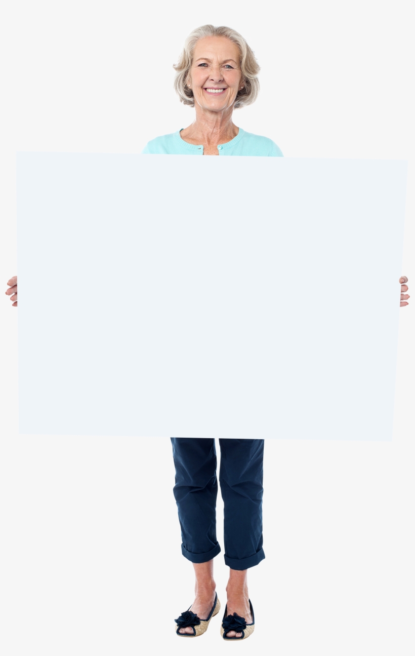 Old Women Holding Banner Png Image - Woman Holding Banner, transparent png #2785729