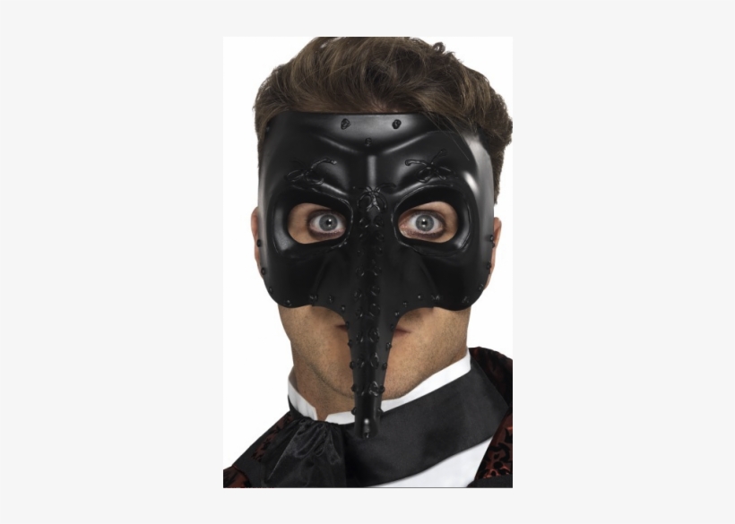 Venetian Gothic Capitano Mask - Black Gothic Capitano Mask, transparent png #2786379