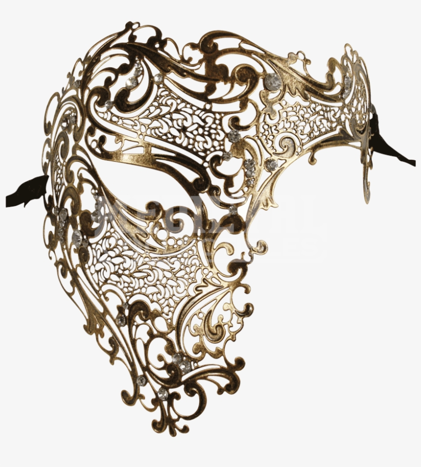 Men Womens Half Skull Phantom Venetian Filigree Metal, transparent png #2786443
