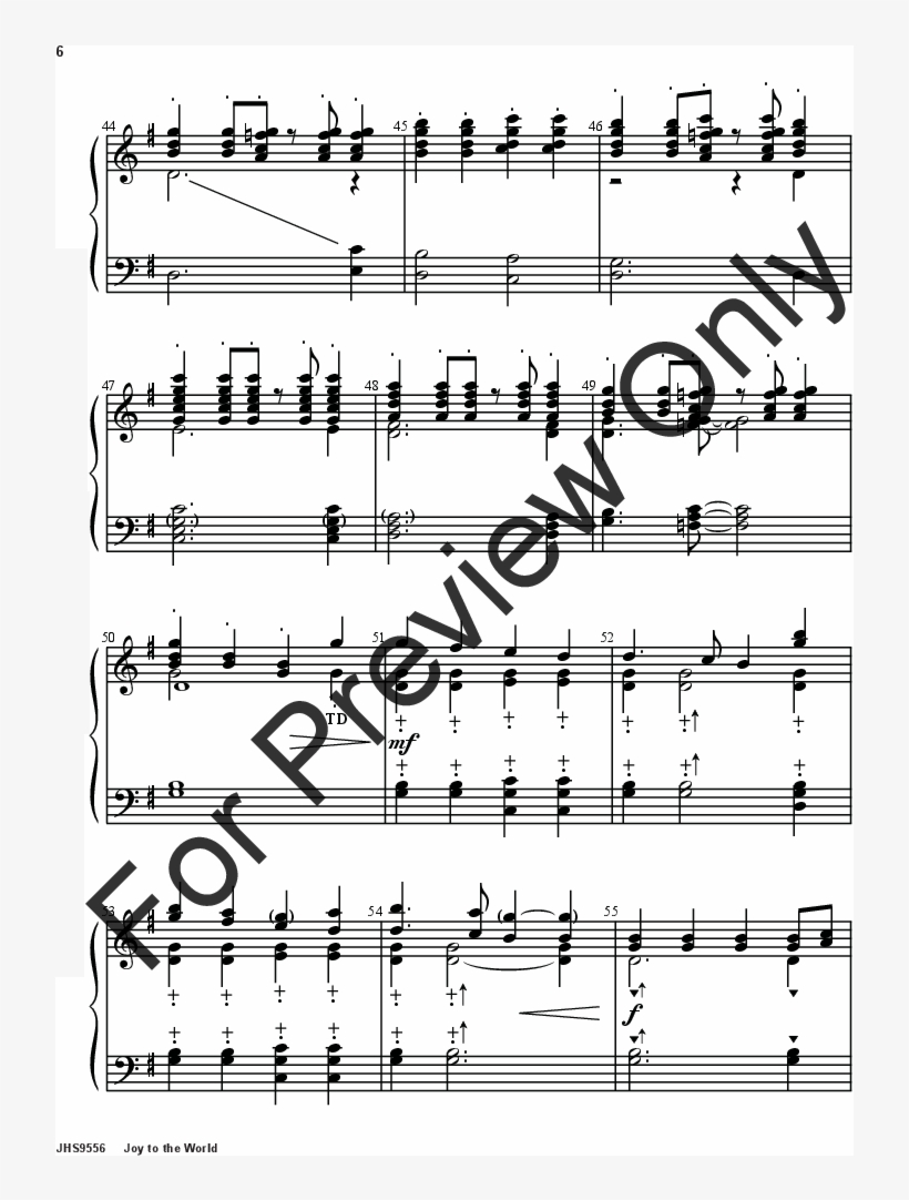 Joy To The World Thumbnail - Sheet Music, transparent png #2787215