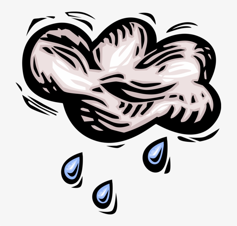 Vector Illustration Of Weather Forecast Rain Cloud - Illustration, transparent png #2787431