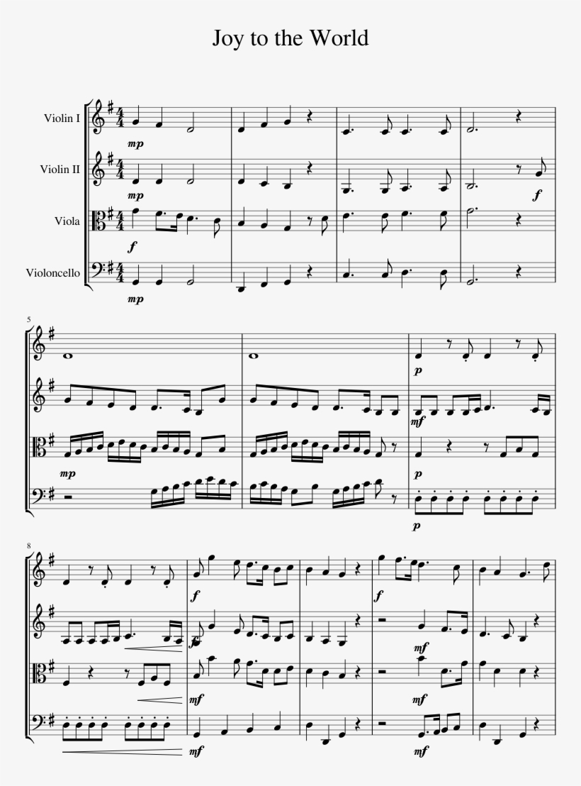 Joy To The World - Master Of Tides Partitura Violin, transparent png #2787605
