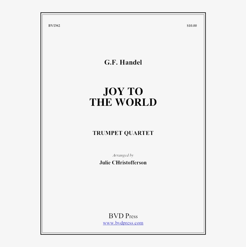 Bvd082-e 0 - Joy To The World By George Frideric Handel - B-flat, transparent png #2787672
