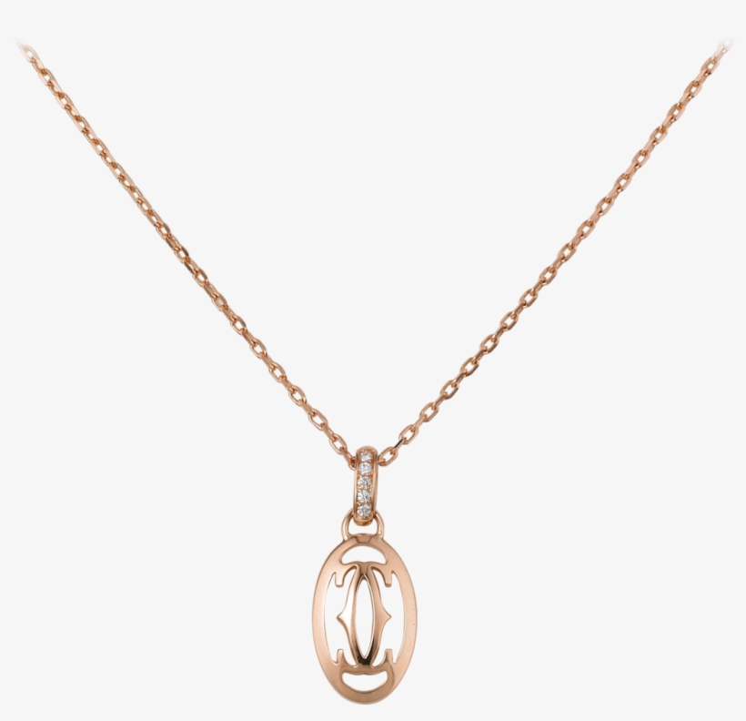 Logo Necklacepink Gold, Diamonds - Cartier Logo Necklace, transparent png #2788411