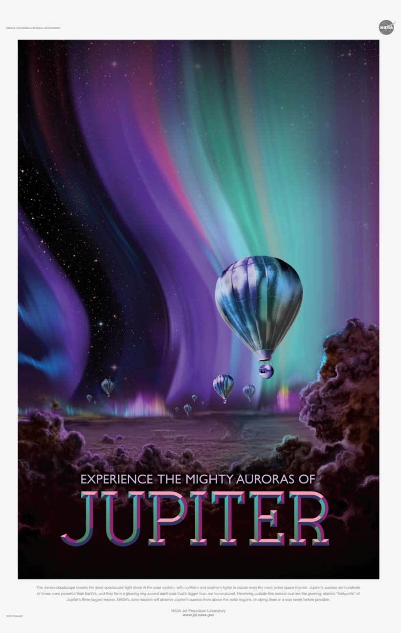 Experience The Mighty Auroras Of Jupiter - Visions Of The Future Nasa, transparent png #2788794