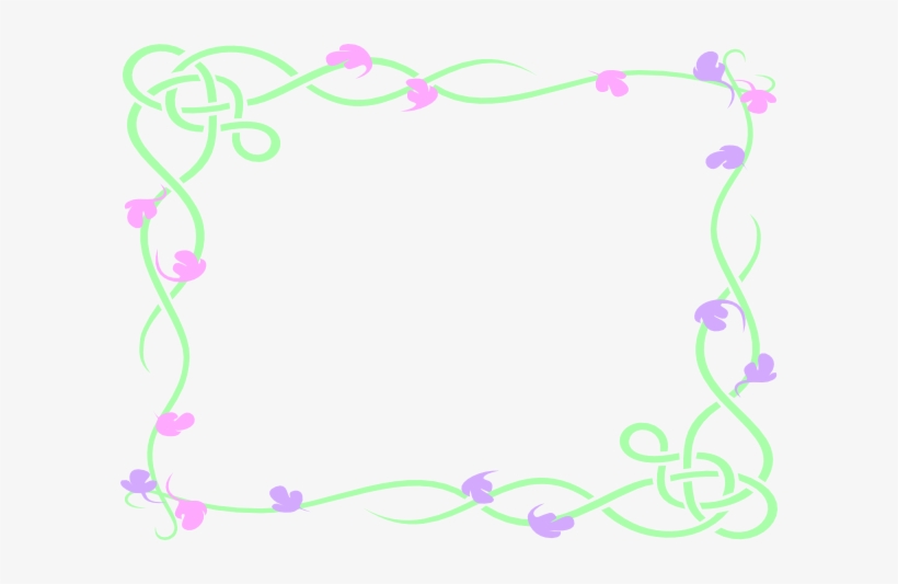 How To Set Use Pink Green Flower Border Clipart - Clip Art, transparent png #2789418