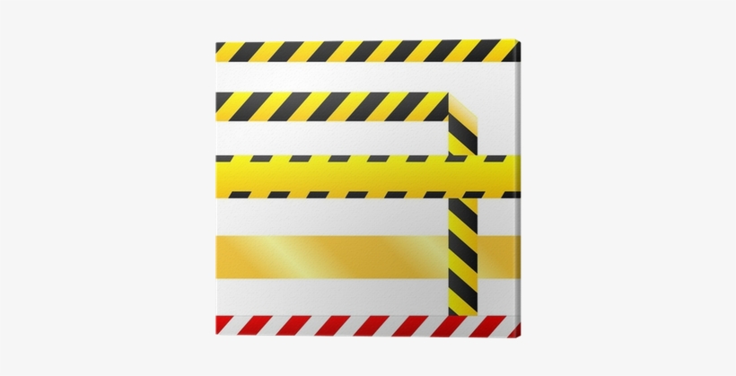 Caution Tape And Warning Signs In Seamless Vector Canvas - Hazard Tape Vector, transparent png #2789562