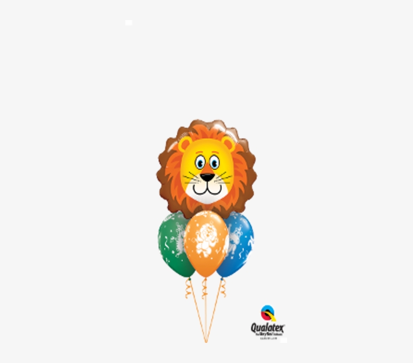 Roaring Party Bouquet - 30" Lovable Lion Balloon - Mylar Balloons Foil, transparent png #2789696