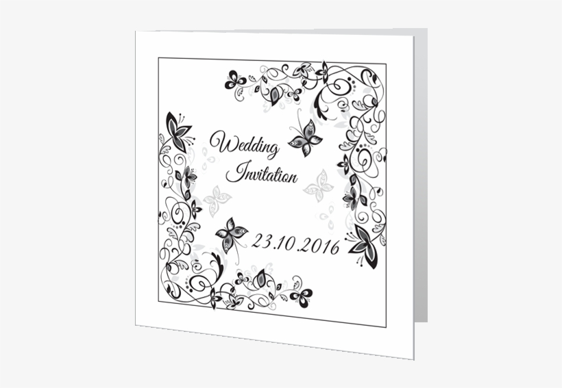 Flower Black And White Wedding Day Invite 140 X 140 - Candylicious, transparent png #2790314