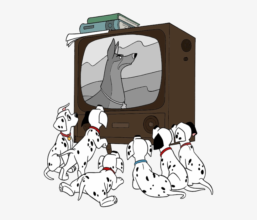 Dalmatian Clipart Disney Character - Watching Tv Disney Cartoon, transparent png #2791014