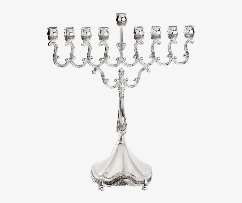 Silver Plated Menora - Silver, transparent png #2792268