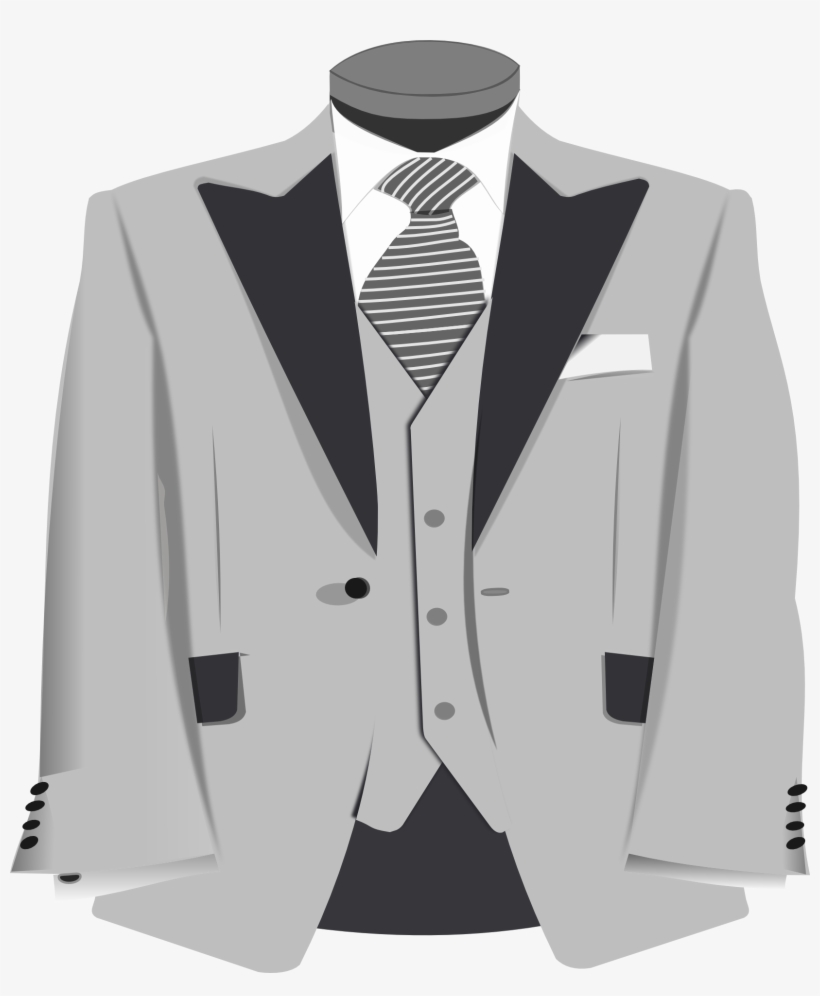 Blazer Clipart Formal Coat - Grey Suit Clipart, transparent png #2792895