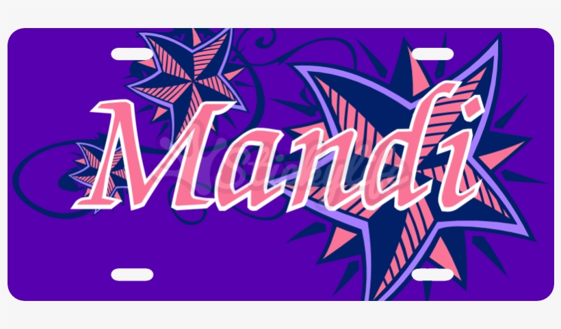 Purple Stars License Plate - Graphic Design, transparent png #2793414