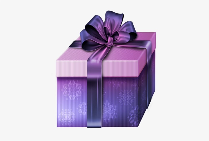 Purple Gift Box With Stars Png Clipart - Purple Gift Box Png, transparent png #2793647